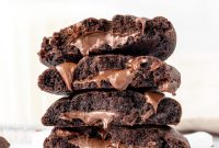 Nutella-Filled Double Chocolate Cookies
