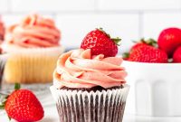 Strawberry Buttercream Frosting Made with Fresh or Frozen Berries