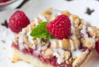 Chewy Raspberry Crumble Bars with Oat Streusel