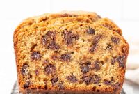 Moist Peanut Butter Banana Bread Recipe with Chocolate Swirl