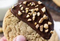 Chocolate-Dipped Peanut Butter Cookies with Crispy Chocolate Coating