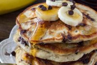 Fluffy Banana Chocolate Chip Pancakes Recipe