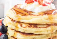 Fluffy Lemon Pancakes with Zesty Maple Syrup