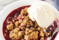 Homemade Cherry Crisp with Oat Topping Recipe