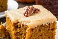 Pumpkin Cake with Caramel Cream Cheese Frosting Recipe