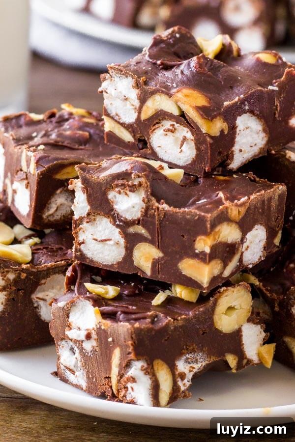 Ultimate Rocky Road Fudge Recipe: Creamy Chocolate with Nuts & Marshmallows 5 Rocky Road Fudge Recipe - this easy recipe is made with only 4 ingredients.