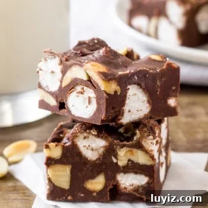 2 pieces of rocky road fudge
