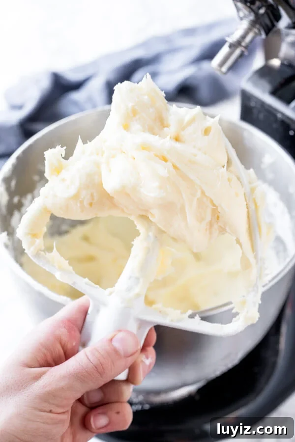 A beater with cream cheese frosting that's extra thick and creamy. 