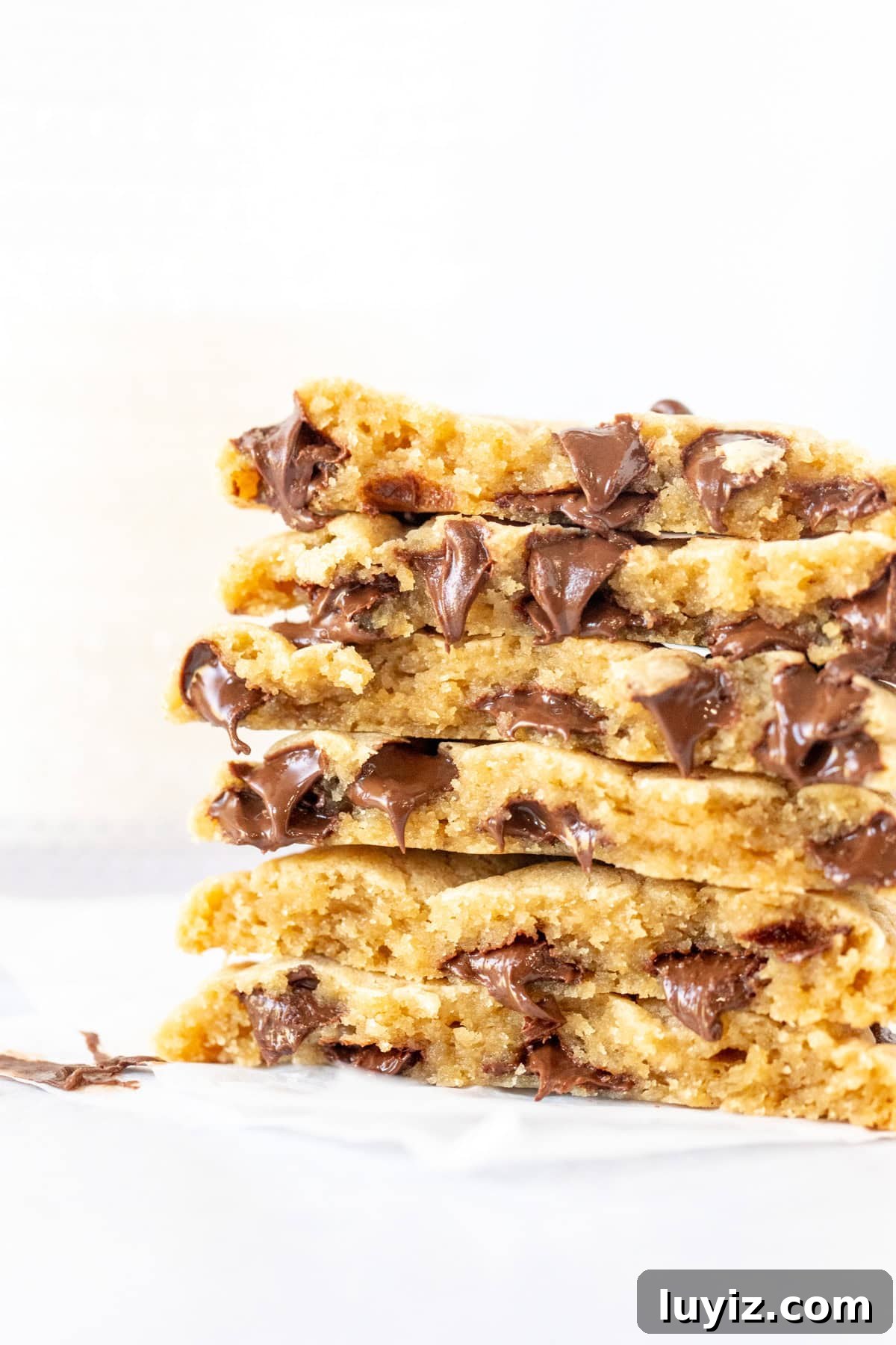 Small-Batch Chocolate Chip Cookies: Quick No-Chill Recipe 10 Small batch chocolate chip cookies, broken in half and stacked on top of one another