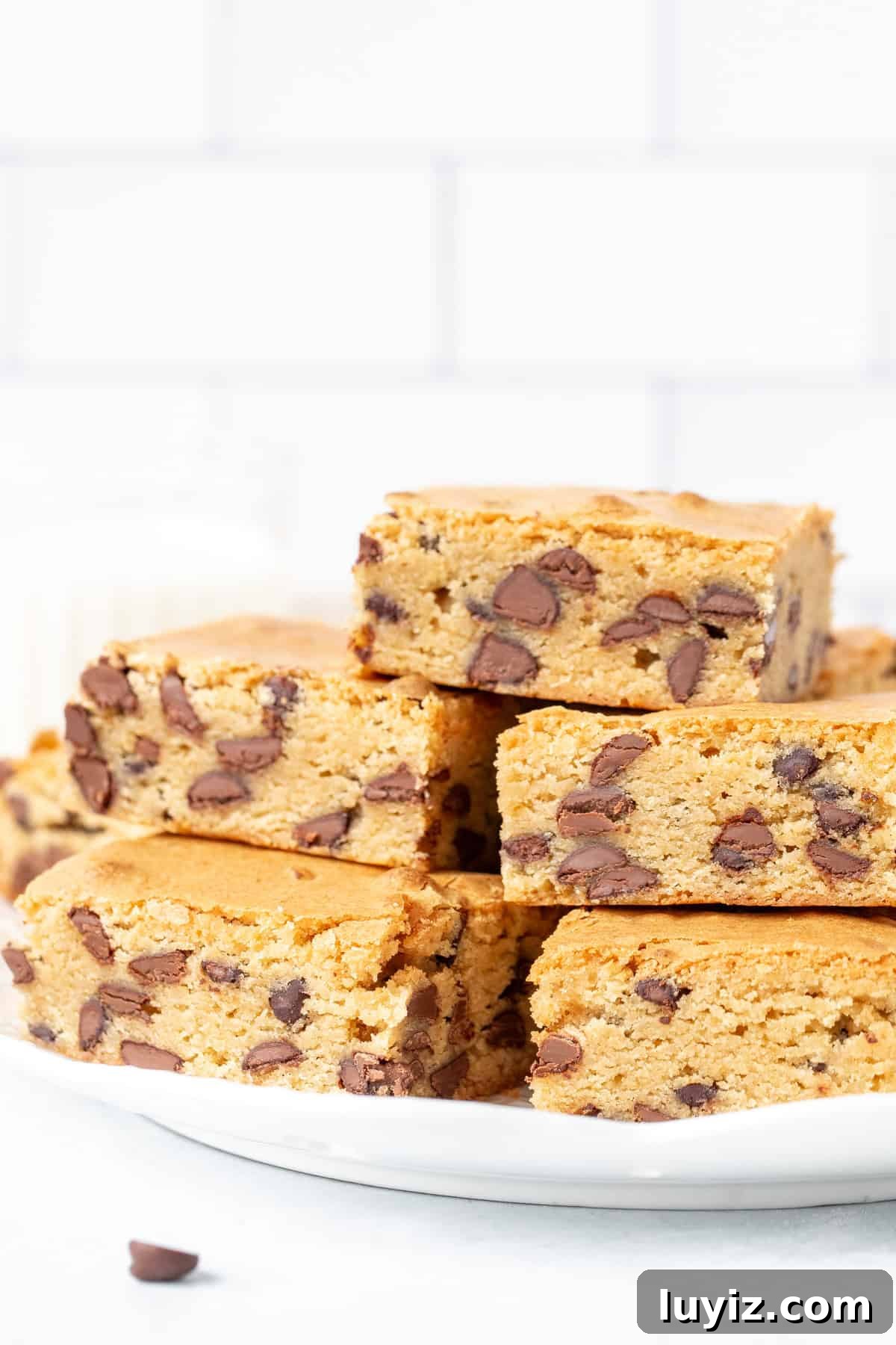 Chewy Chocolate Chip Cookie Bars Recipe for Perfect Dessert 3 Plate of chocolate chip cookie bars