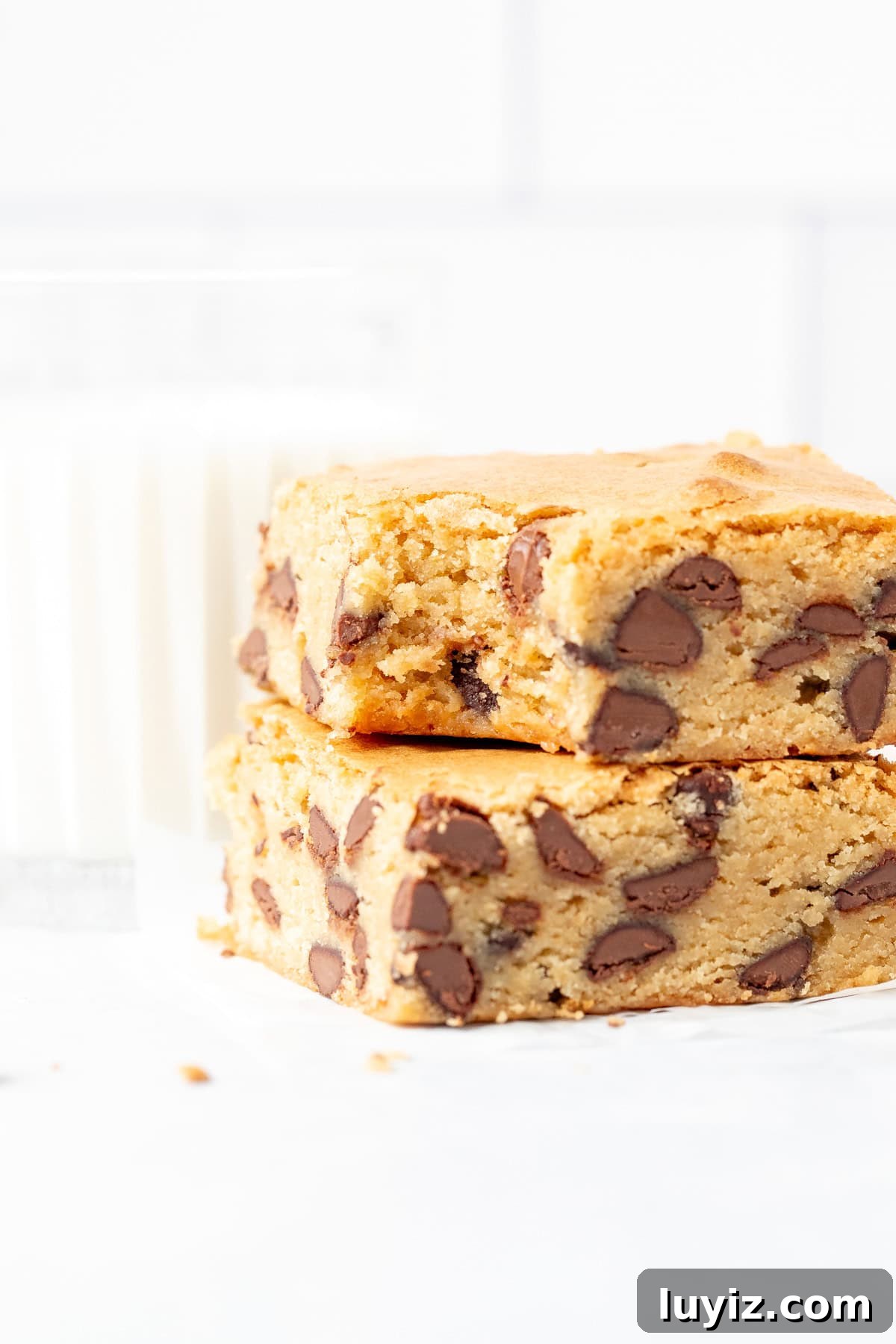 Chewy Chocolate Chip Cookie Bars Recipe for Perfect Dessert 6 Stacked chocolate chip cookie bars