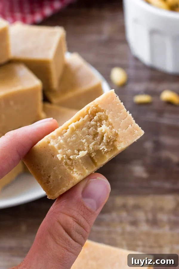 Peanut Butter Fudge is creamy, smooth and deliciously peanut buttery.