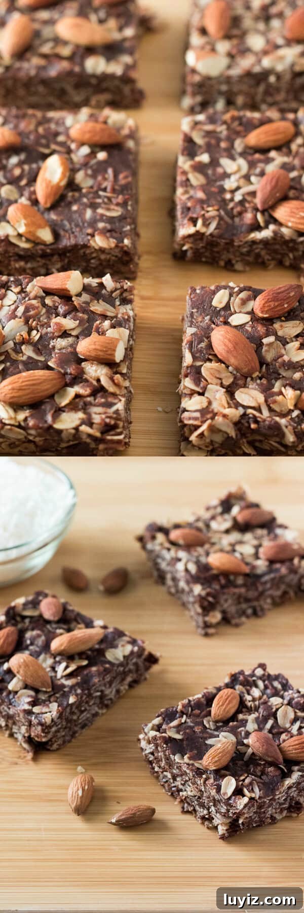 Almond Joy Granola Bars Recipe — Coconut, Almond & Chocolate Bars 3 Almonds, coconut & chocolate come together in these delicious Almond Joy Granola Bars. Wholesome ingredients, gluten-free, vegan, super easy and totally addictive! www.justsotasty.com