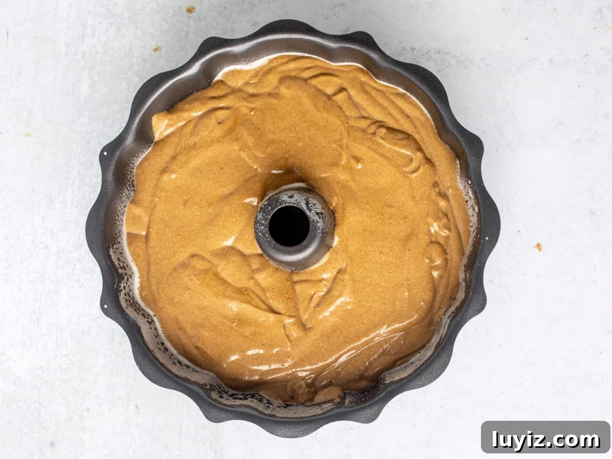 Gingerbread Bundt Cake Recipe — Moist Spiced Holiday Cake 8 Unbaked gingerbread bundt cake