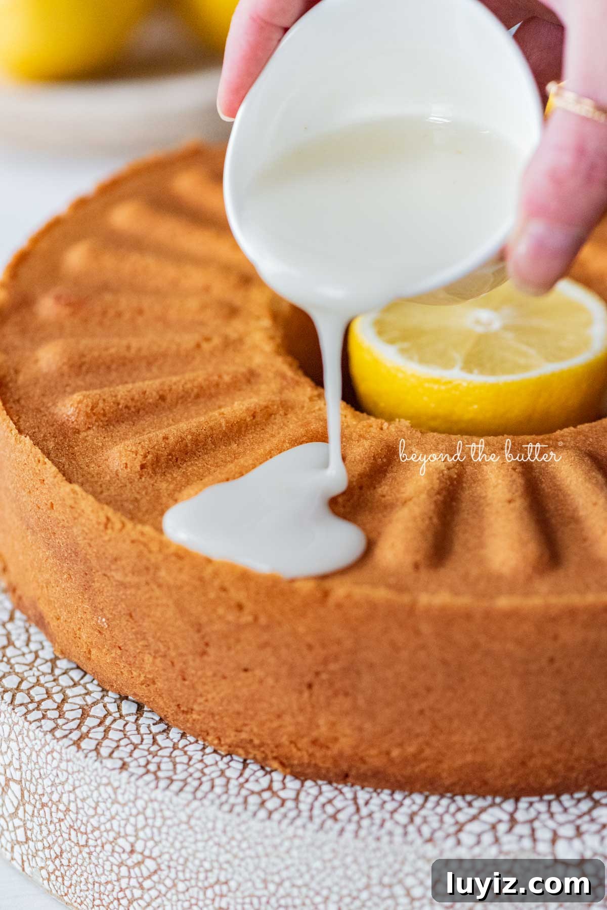 Lemon Cream Cheese Pound Cake Recipe with Zesty Glaze 3 Sliced lemon cream cheese pound cake