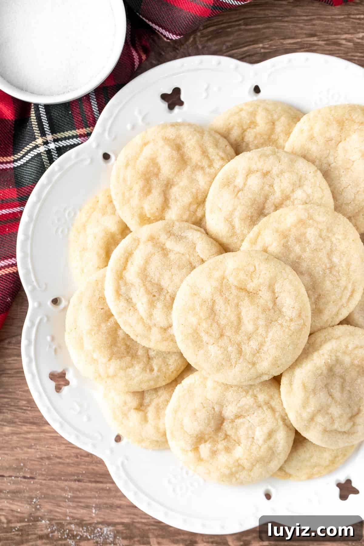 Chewy Sugar Cookies Recipe for Soft, Melt-in-Your-Mouth Cookies 7 Plate of chewy sugar cookies