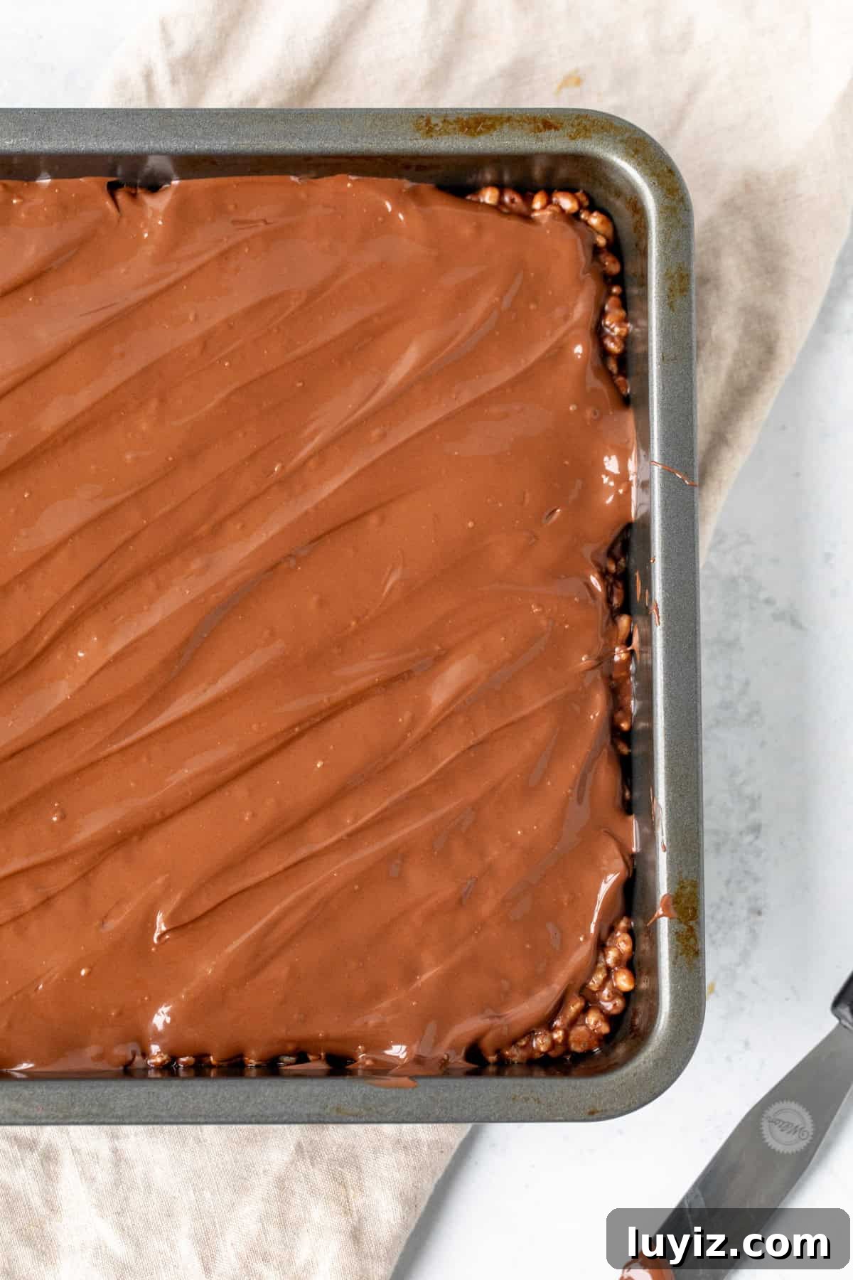 Decadent Chocolate Rice Krispie Treats Recipe 5 Stacked chocolate Rice Krispie treats