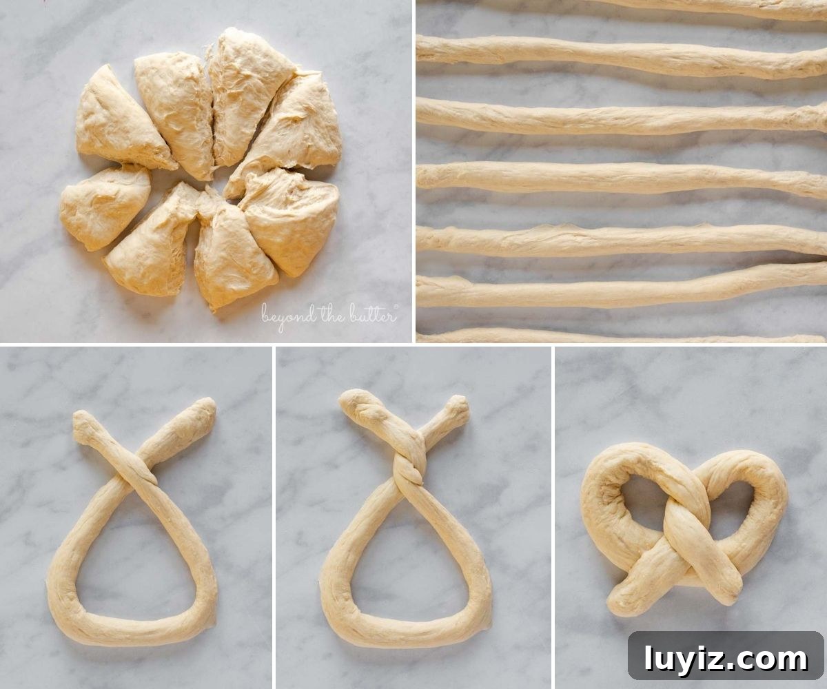 How to Make Soft Homemade Pretzels Step-by-Step 6 How to shape a homemade soft pretzel from BeyondtheButter.com | © BeyondtheButter.com