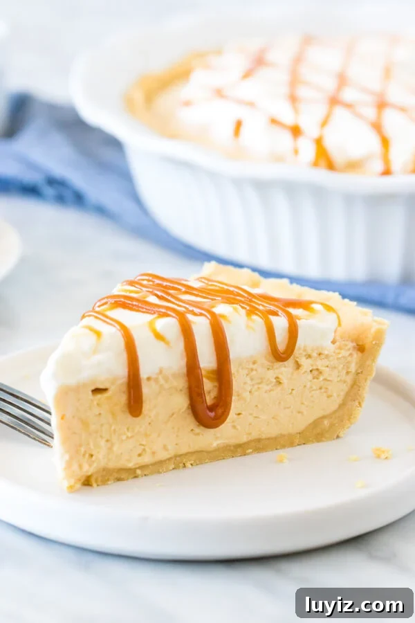 Decadent Caramel Cream Pie Recipe: Silky, No-Bake Dessert 2 Slice of caramel pie with whipped cream on top.