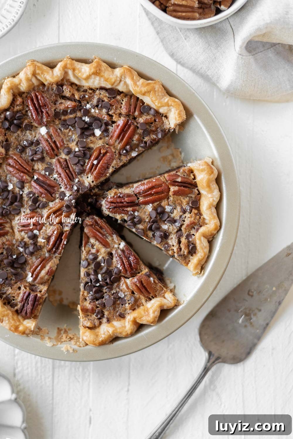Decadent Chocolate Pecan Pie Recipe for Chocoholics 6 Easy Chocolate Pecan Pie recipe | All Images © Beyond the Butter, LLC