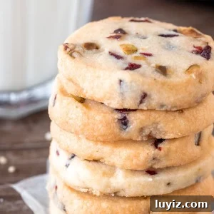 Cranberry Pistachio Shortbread Cookies Recipe 6 Stack of slice and bake cookies