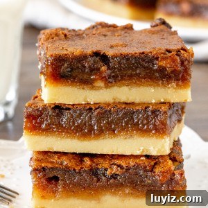 Classic Butter Tart Squares Recipe — Gooey Canadian Dessert 6 Stack of 3 butter tart squares