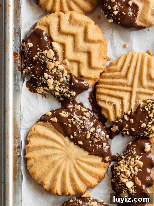 Chocolate Peanut Butter Fudge Recipe: Rich No-Bake Treat 10 Baking sheet with chocolate dipped peanut butter cookies.