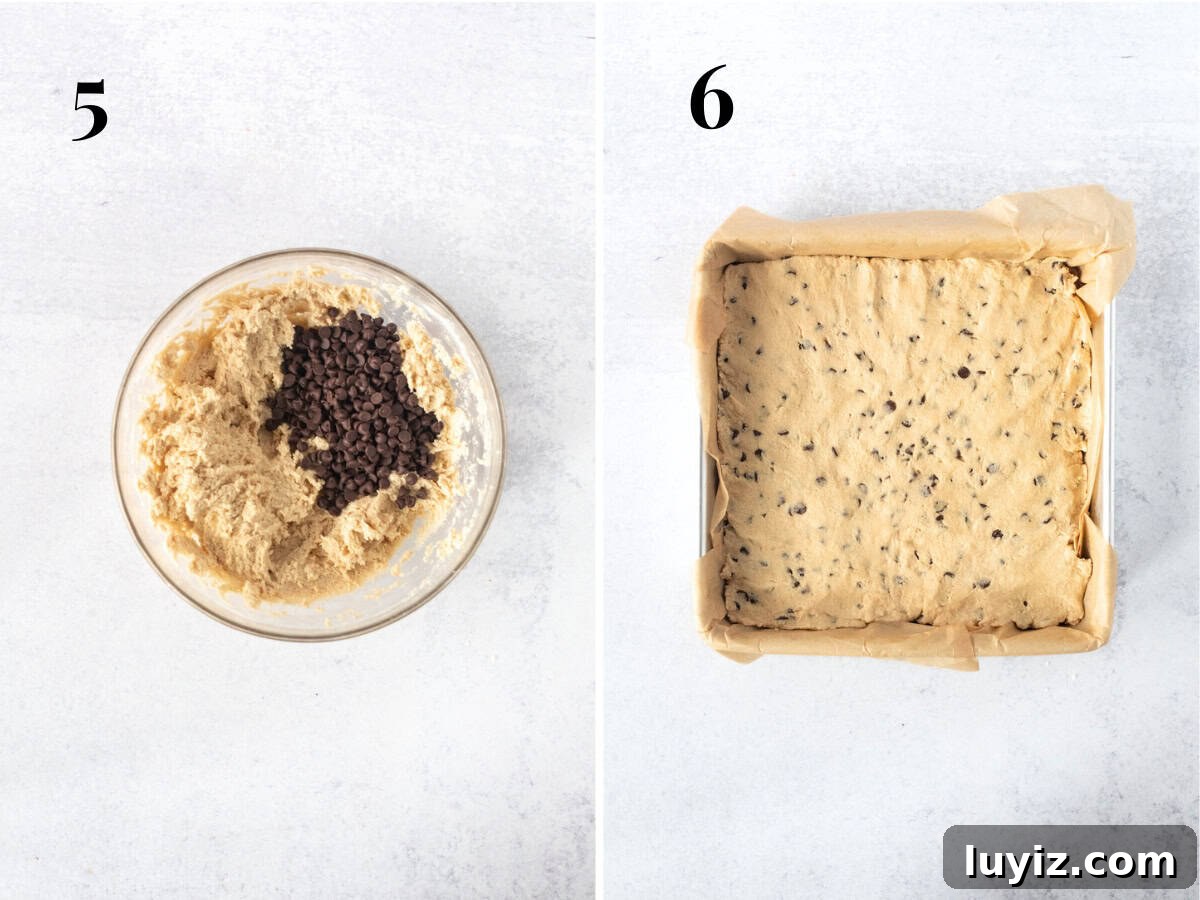 Cookie Dough Brownies Recipe: Chewy Brownies with Edible Cookie Dough Topping 6 Bowl of edible cookie dough, and pan with edible cookie dough pressed into an even layer