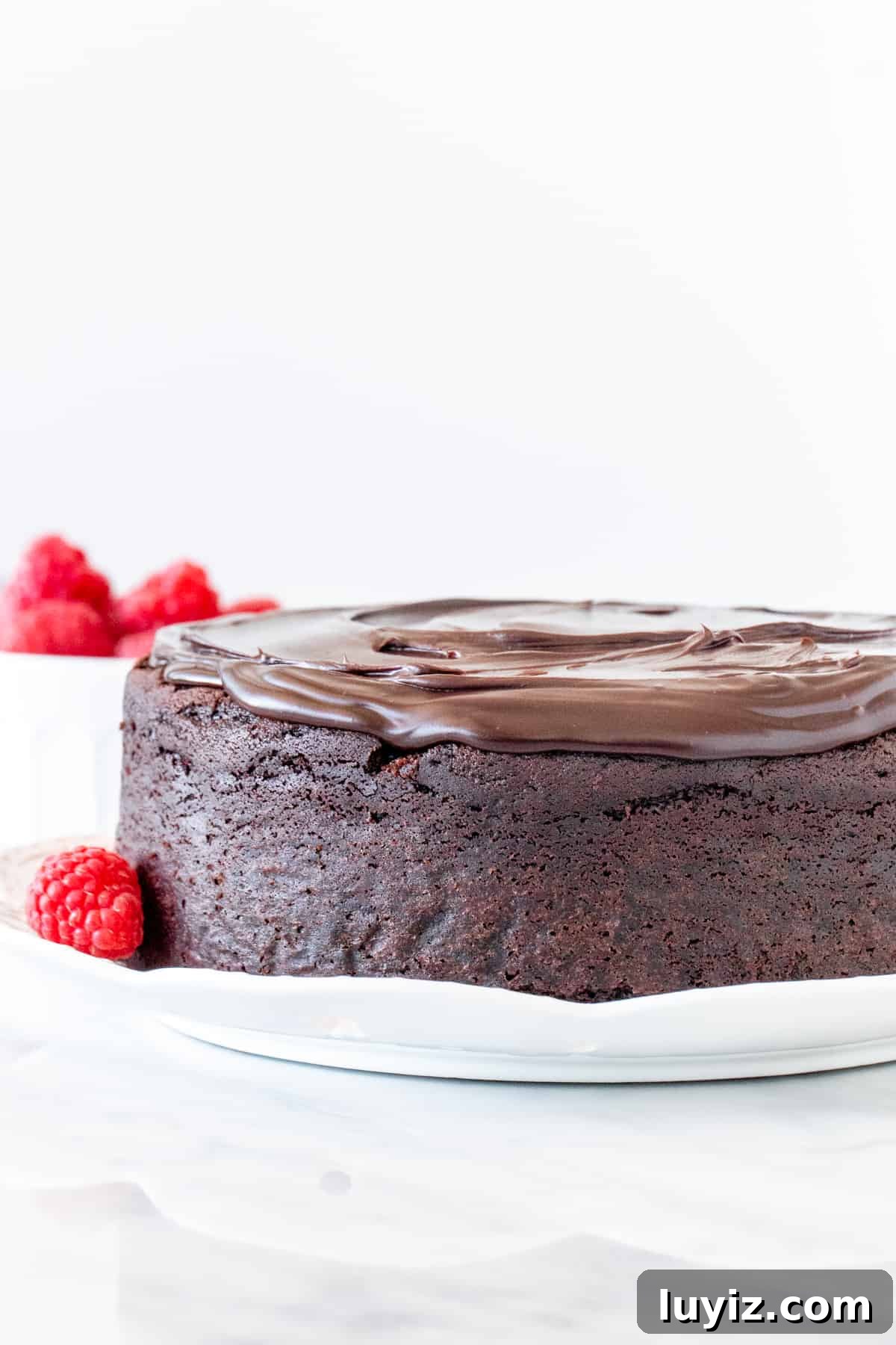 Decadent Chocolate Mud Cake Recipe for Rich, Gooey Dessert 3 Single layer chocolate cake with chocolate ganache on top