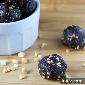 Peanut Butter Chocolate Energy Bites Recipe for Lasting Fuel 5 Bite-sized Peanut Butter Chocolate Energy Bites. 4 ingredients, grain free, dairy free, naturally sweetened & vegan - satisfy your chocolate & peanut butter cravings with this delicious snack!