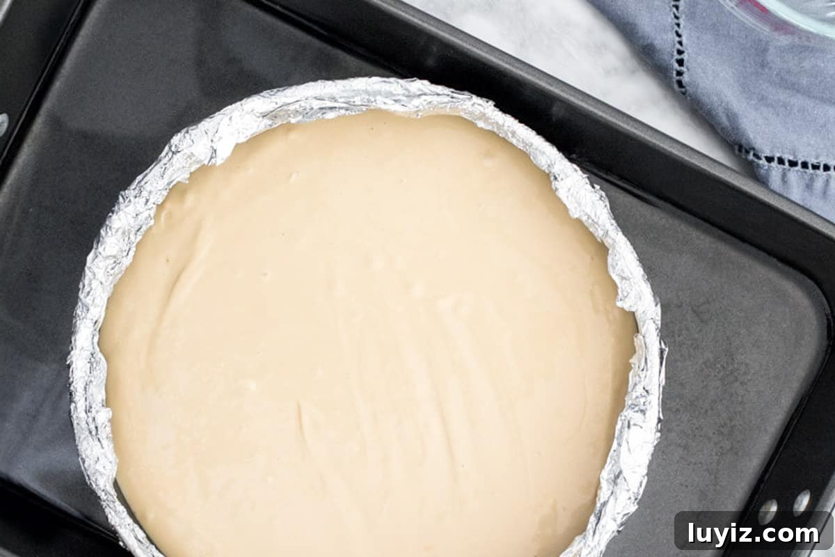 Decadent Mocha Cheesecake Recipe for Coffee Lovers 4 Cheesecake in a waterbath