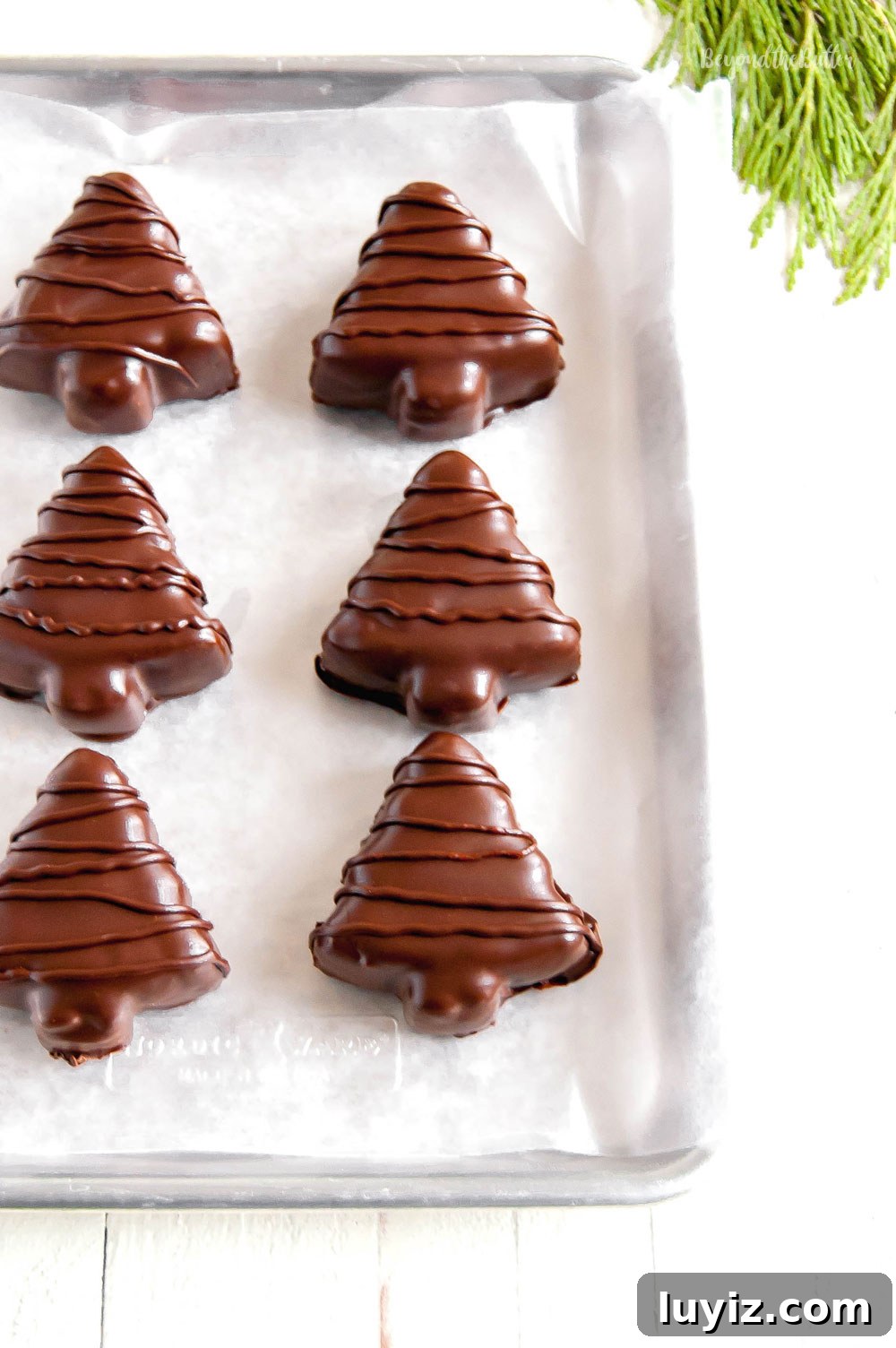Chocolate-Covered Peanut Butter Christmas Tree Treats 3 Chocolate Covered Peanut Butter Christmas Trees | All Images © Beyond the Butter, LLC