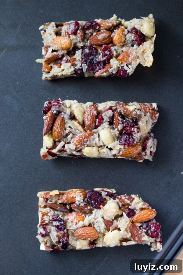 10 Smart Snacks to Help You Stick to Your Resolutions 8 My favorite homemade snack bars. Grain free, no refined sugars & vegan - these Cranberry Almond Snack Bars are super chewy & completely addictive.