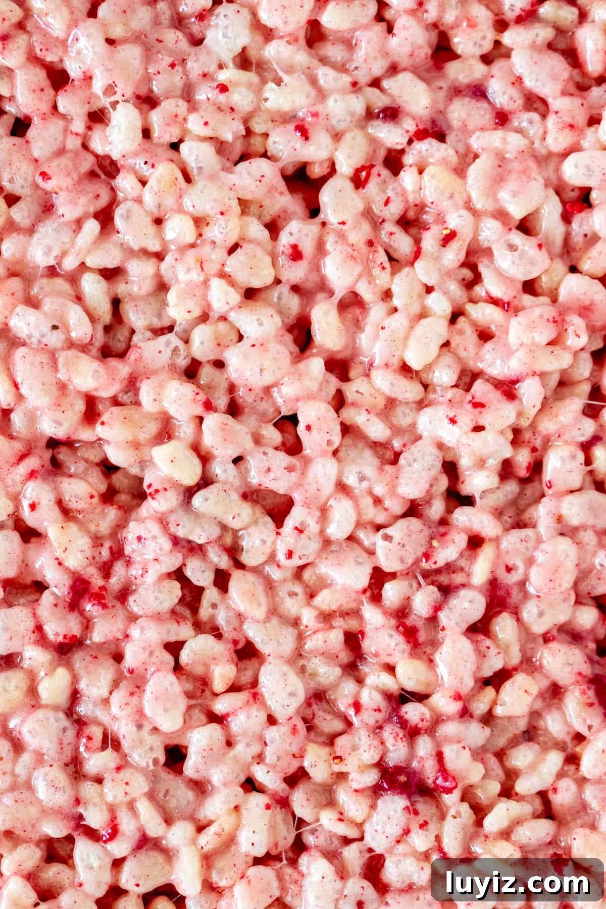 Strawberry Rice Krispie Treat Recipe: Fresh, Fruity Marshmallow Bars 4 Pan of pink Rice Krispie treats
