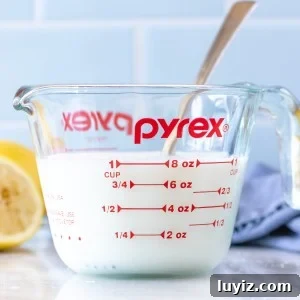 What Is Buttermilk and How to Make It + Simple Substitutes 4 Measuring cup of homemade buttermilk