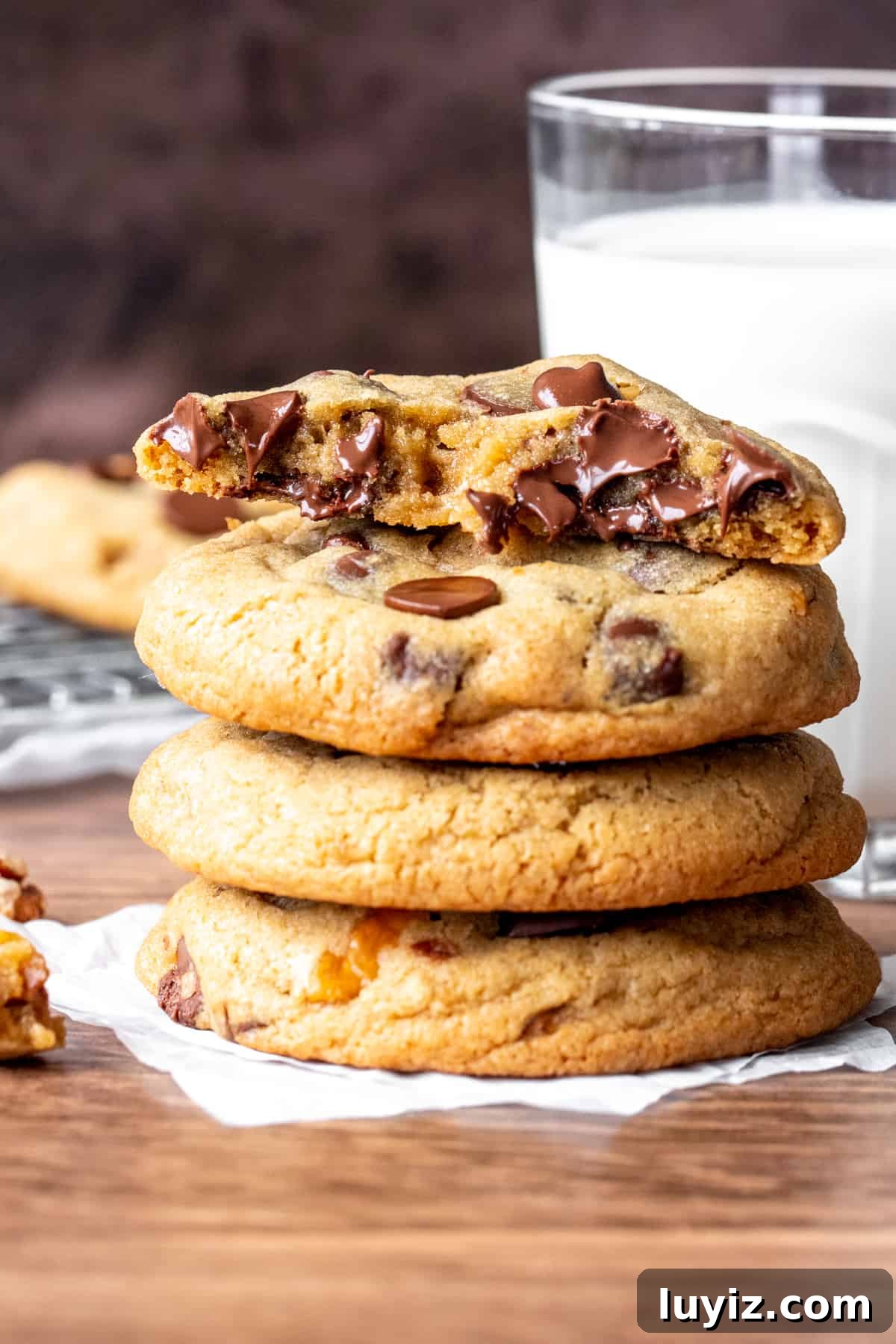 Crispy Chocolate Chip Walnut Cookies Recipe for Home Bakers 2 Stack of chocolate chip walnut cookies