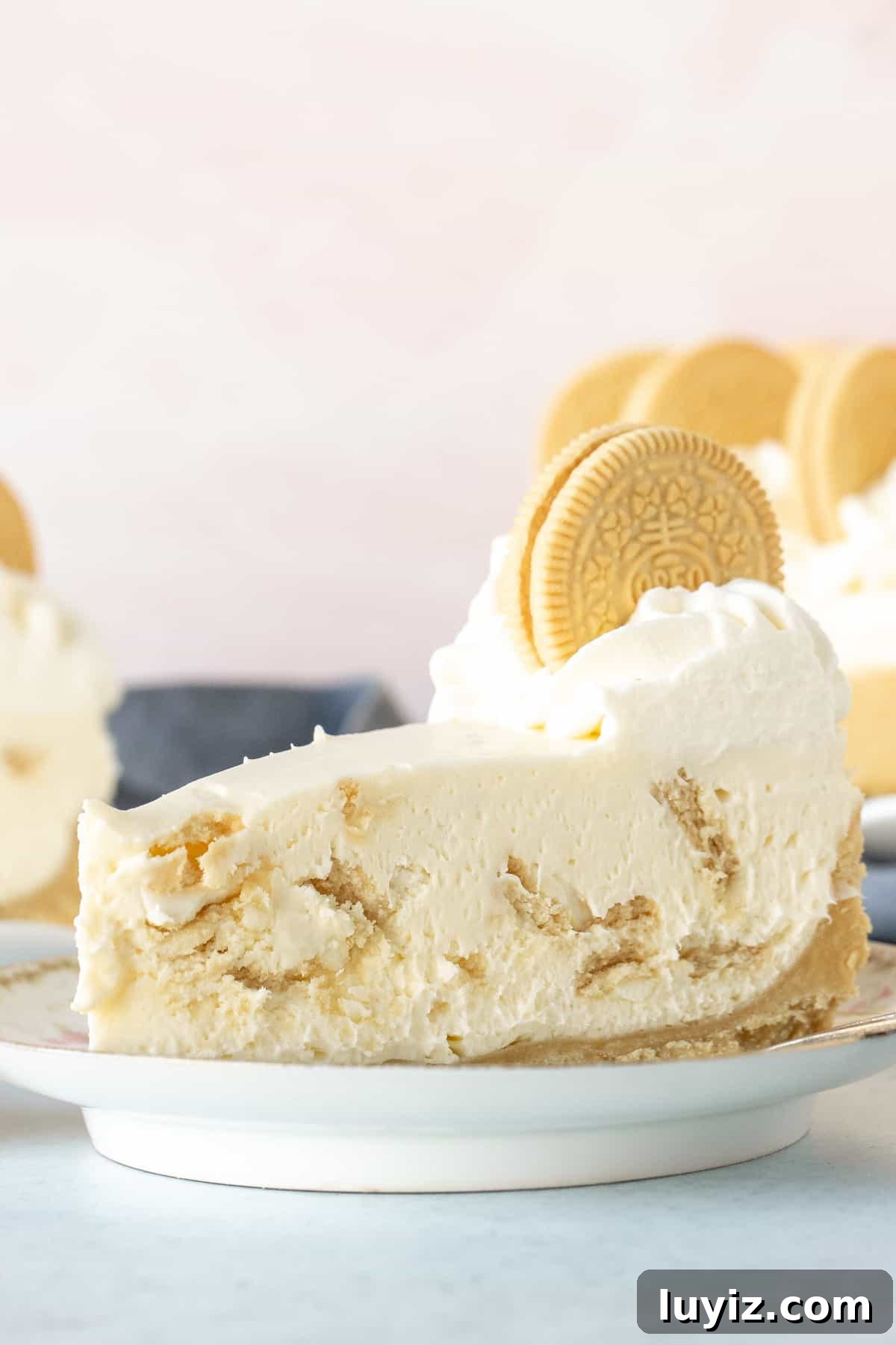 Golden Oreo Cheesecake Recipe: Creamy No-Bake Dessert Tutorial 2 Slice of Golden Oreo Cheesecake