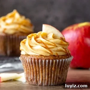Caramel Apple Cupcakes with Brown Butter Streusel 7 Apple cupcake topped with salted caramel frosting