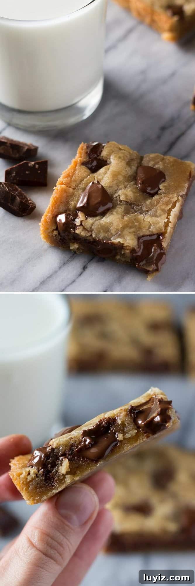 Brown Butter Chocolate Chunk Blondies Recipe for Chewy, Gooey Bars 3 Brown butter and dark chocolate chunks in blondies. No mixer, one bowl.