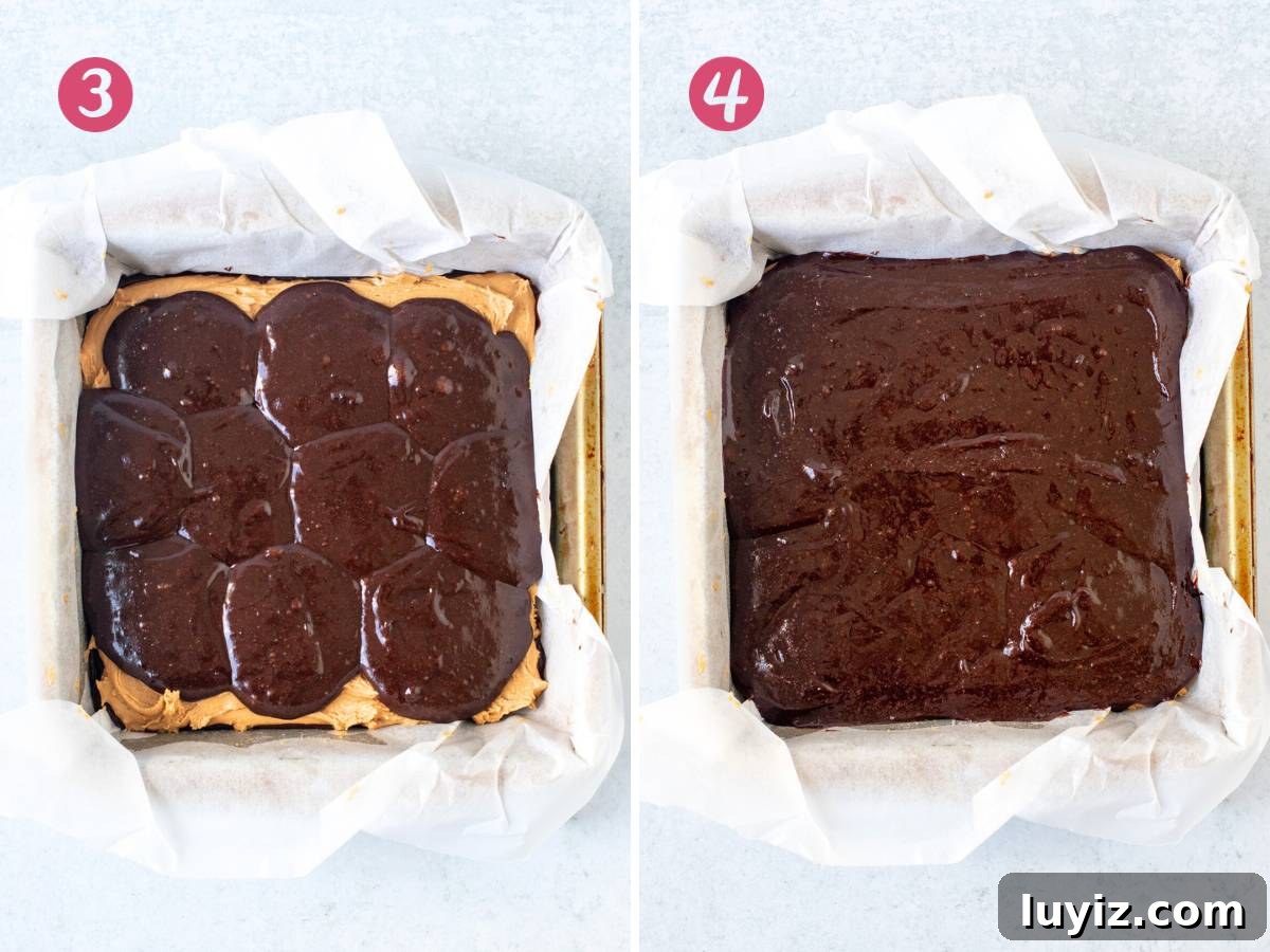 Decadent Peanut Butter-Stuffed Brownies Recipe 7 2 steps of how to assemble peanut butter stuffed brownies