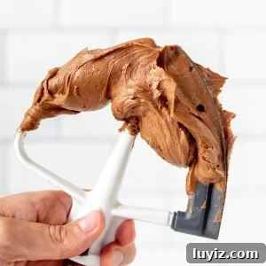 Beater covered in creamy Nutella frosting