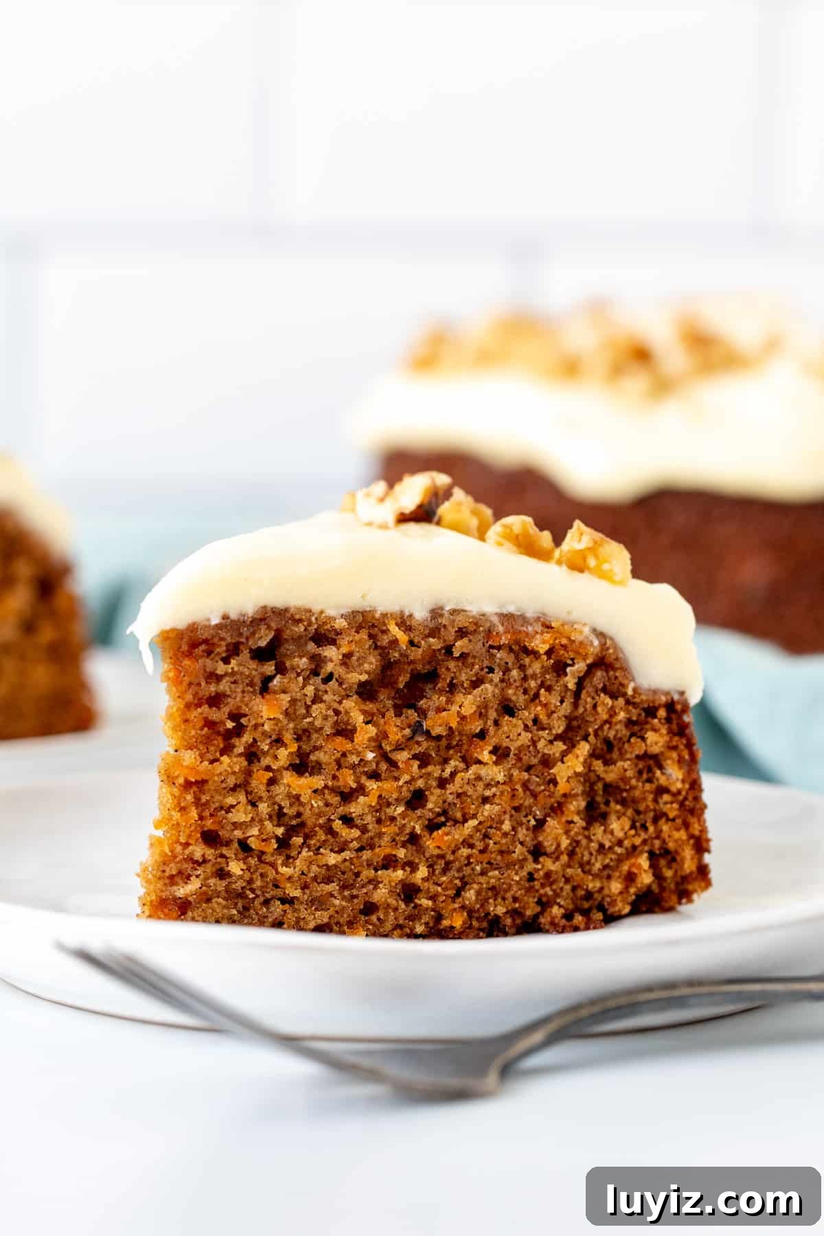 Mini Carrot Cake Recipe: Moist Layered Cupcakes for Any Occasion 3 Slice of mini carrot cake with cream cheese frosting