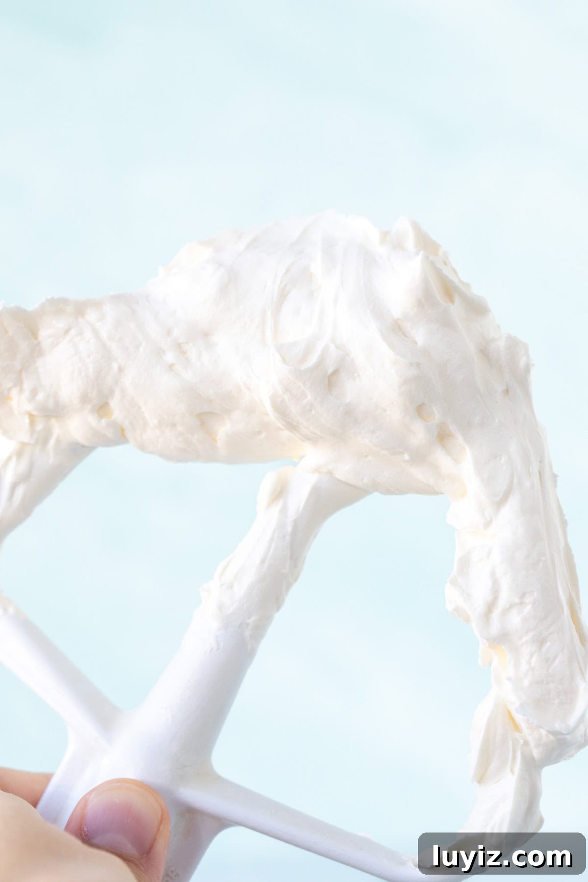 Swiss Meringue Buttercream Recipe: Smooth, Silky Frosting Guide 6 Paddle attachment of stand mixer, covered in Swiss meringue buttercream frosting
