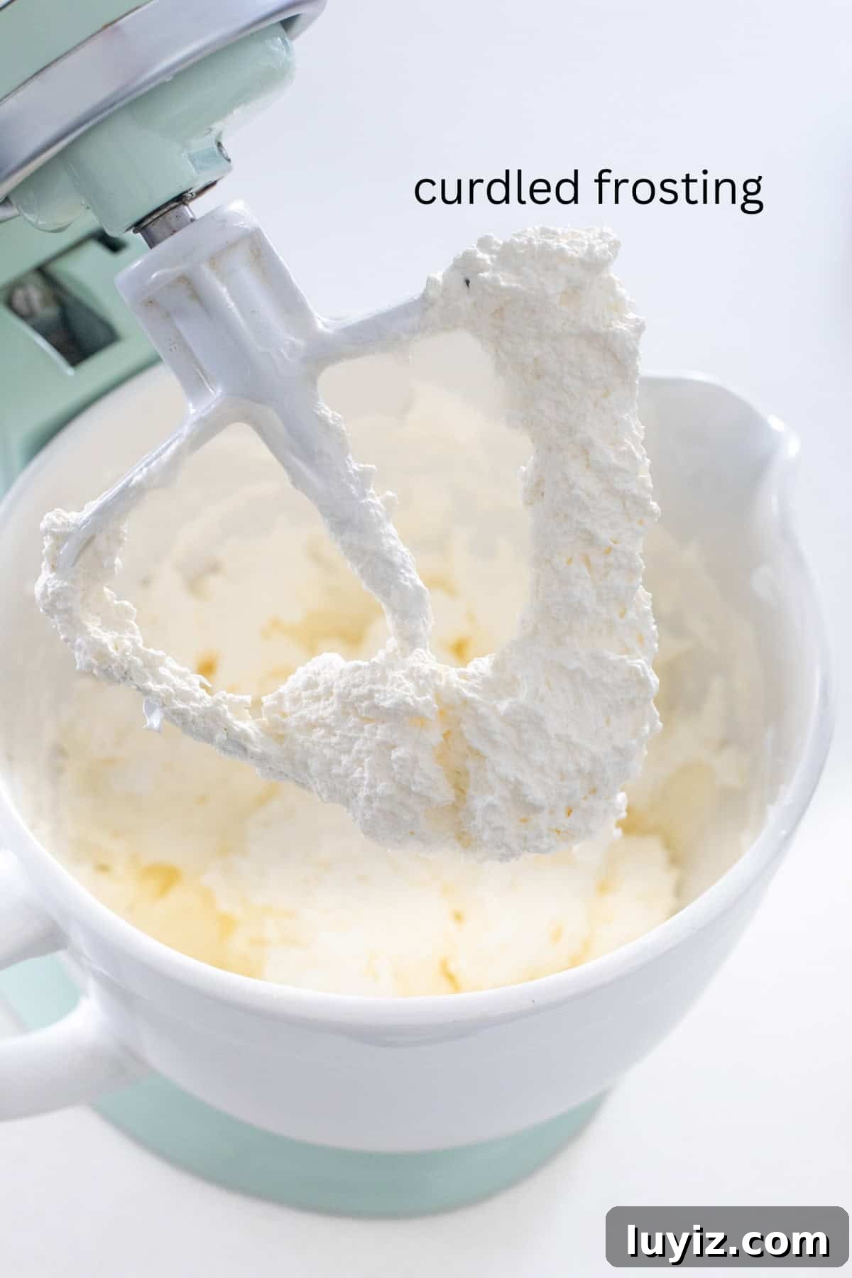 Swiss Meringue Buttercream Recipe: Smooth, Silky Frosting Guide 7 Stand mixer with curdled buttercream frosting