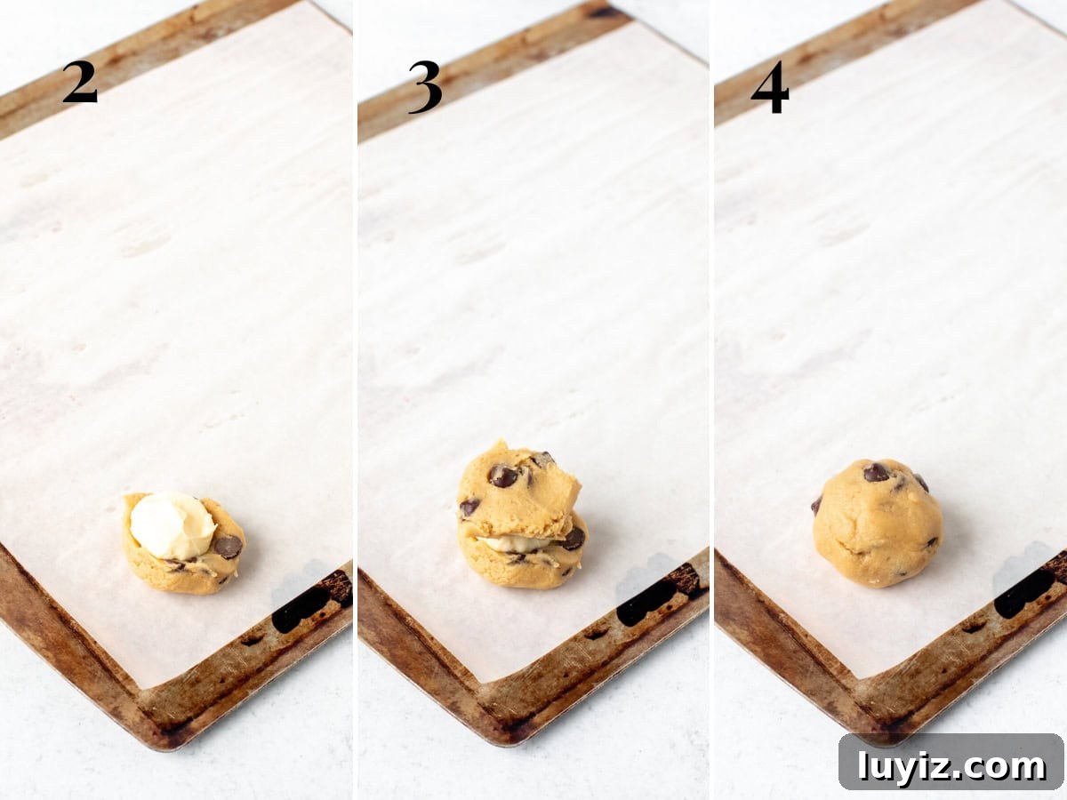Cheesecake-Stuffed Chocolate Chip Cookies — Decadent Dessert Recipe 6 img 20982 5