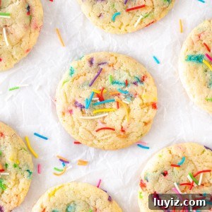Homemade Funfetti Cookies: Soft, Chewy Recipe from Scratch 6 Funfetti cookies, from above