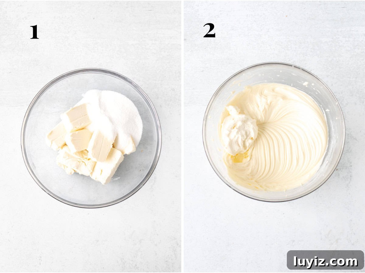 Mini Cheesecake Recipe: Small-Batch Creamy Cheesecake for Two 4 Cream cheese mixture with sour cream and lemon juice