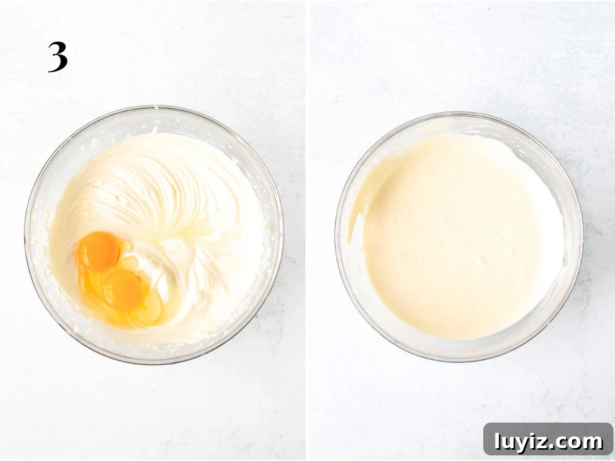 Mini Cheesecake Recipe: Small-Batch Creamy Cheesecake for Two 5 Cheesecake batter in bowl