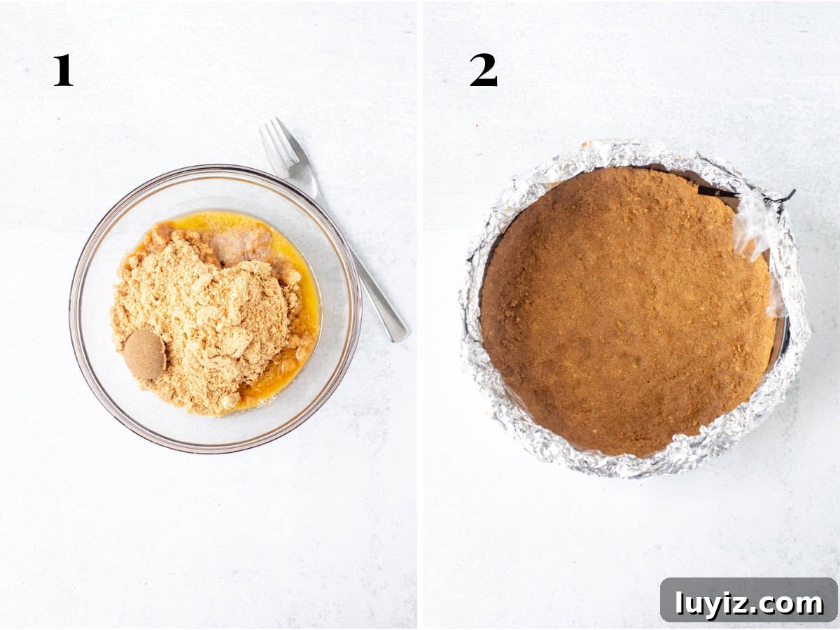 Banoffee Cheesecake Recipe: Creamy Banana & Caramel Cheesecake 4 Crust preparation