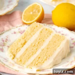 Zesty Lemon Layer Cake Recipe for Moist, Tangy Slices 9 Slice of lemon layer cake with lemon frosting